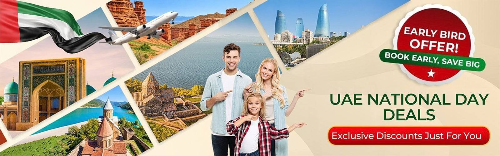 UAE National Day Holiday Packages 2026 | Early Bird Deals UAE National Day holiday packages 2026 banner with early bird offer and family holiday destinations