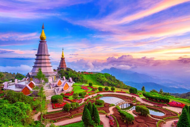 Landmark pagoda in doi Inthanon national park at Chiang mai, Thailand