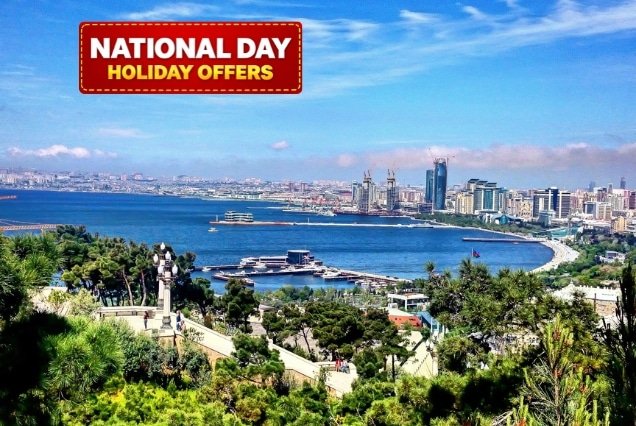 Azerbaijan Holiday Package - Baku coastline skyline for UAE National Day Offers