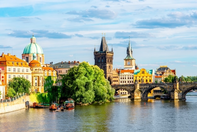Scenic view of Charles Bridge in Prague for Czech Republic tour packages from Dubai, UAE.