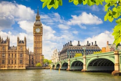 Big Ben, Westminster Bridge, and Palace of Westminster in London for United Kingdom holiday packages from Dubai.