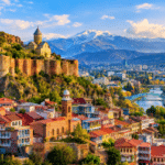 Tbilisi old town with Narikala Fortress and Caucasus mountains – Georgia travel guide 2026