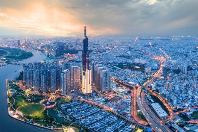 Ho Chi Minh City skyline with Landmark 81 tower at dusk – Vietnam Holiday Package